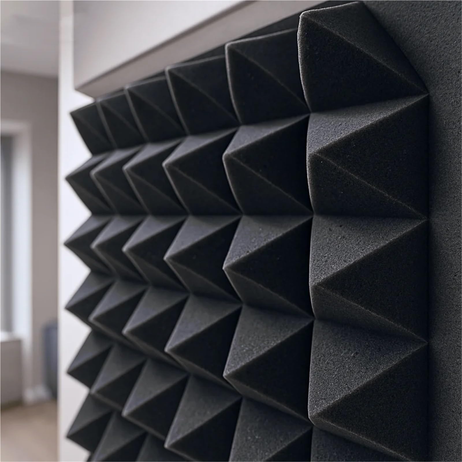 Espuma acústica piramidal de estudio, paneles tratamiento aislamiento acústico absorción 20 "x 20", materiales insonorización Para amortiguar el sonido(Purple)