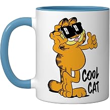 Garfield Cool Cat Ceramic Mug, Blue/White