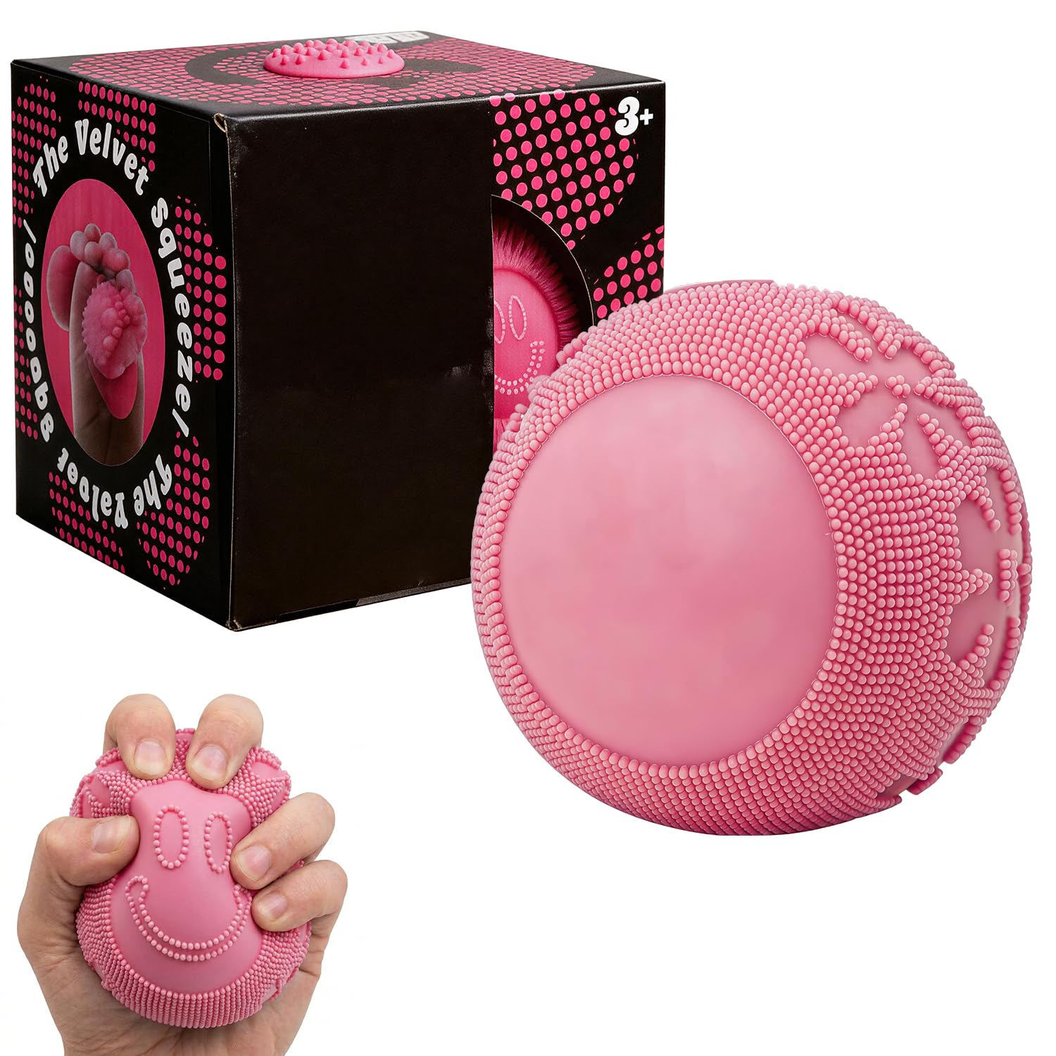 Photo 1 of Fuzz Ball Squishy Stress Ball Toy?Fuzzball Squishy?Soft Fidget Toy for Anxiety Relief, Sensory Squishy Ball Calming Tactile Grip for Soft Stress Relief Ball for Kids and Adults (Pink)