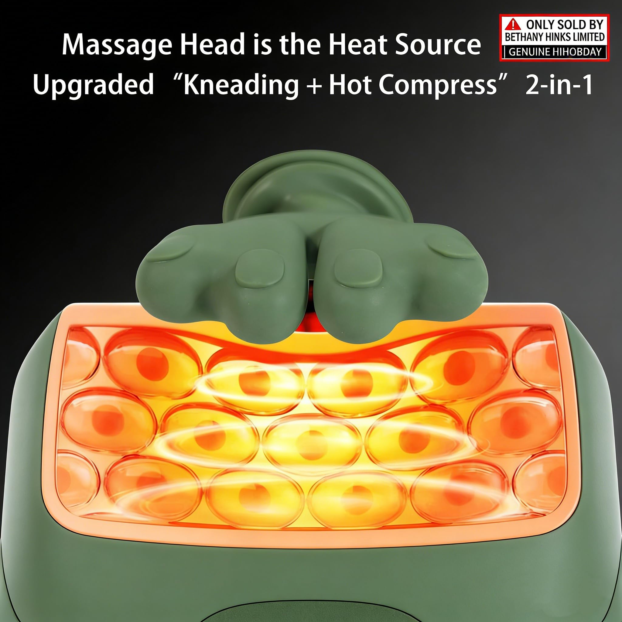 HIHOBDAY Neck and Shoulder Massager,Portable Shiatsu Back Massage Hand-Shaped Deep Tissue 4D Kneading Massager with Heat for Pain Relief and Muscle Relax,Gifts for Women Men,(Green) 1