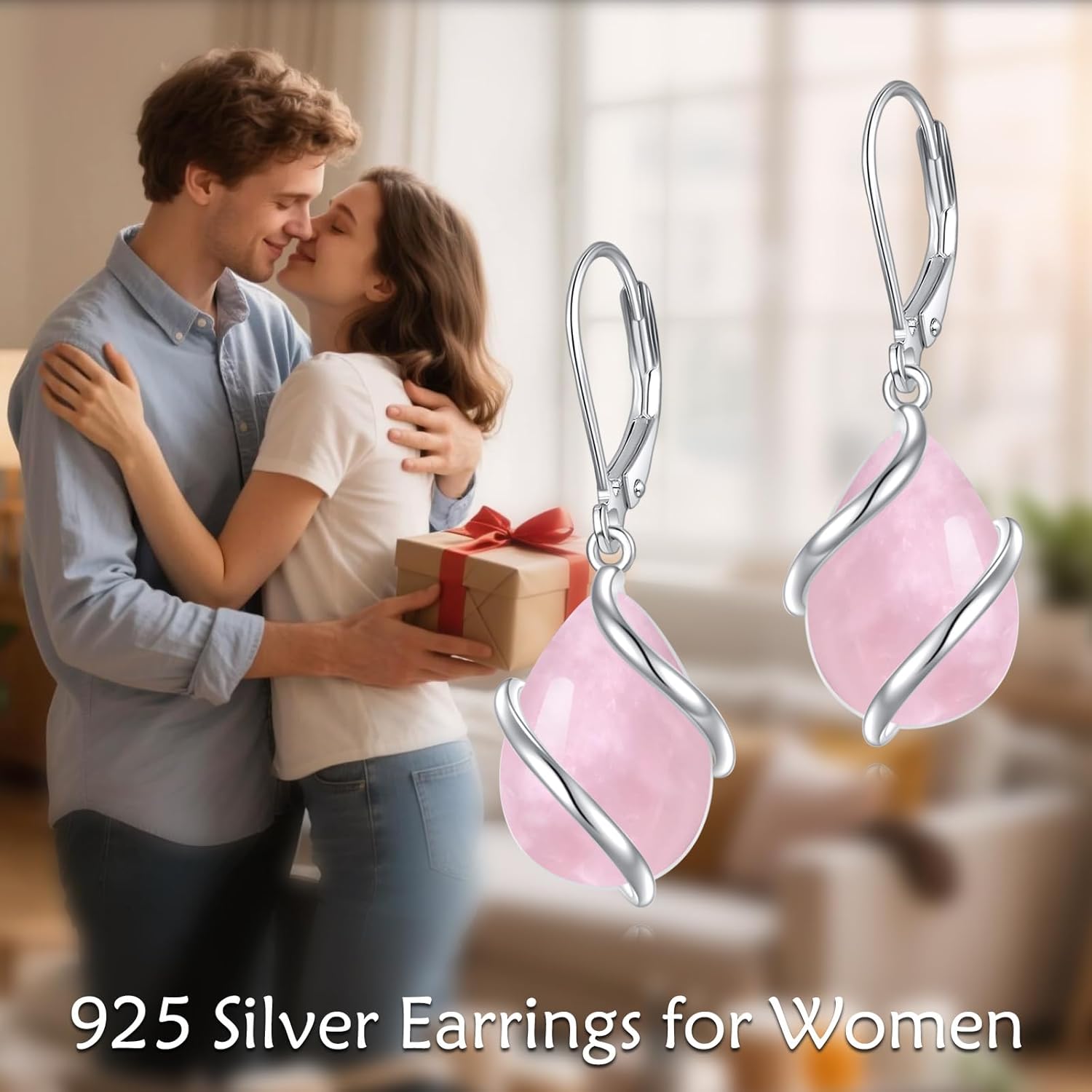 Teardrop Earrings 925 Sterling Silver Teardrop Drop Earrings Jewelry Gifts For Women - Image 2