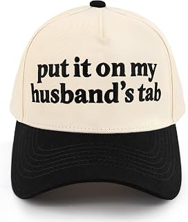 Funny Trucker Hat for Women Put It On My Husband's Tab- Black