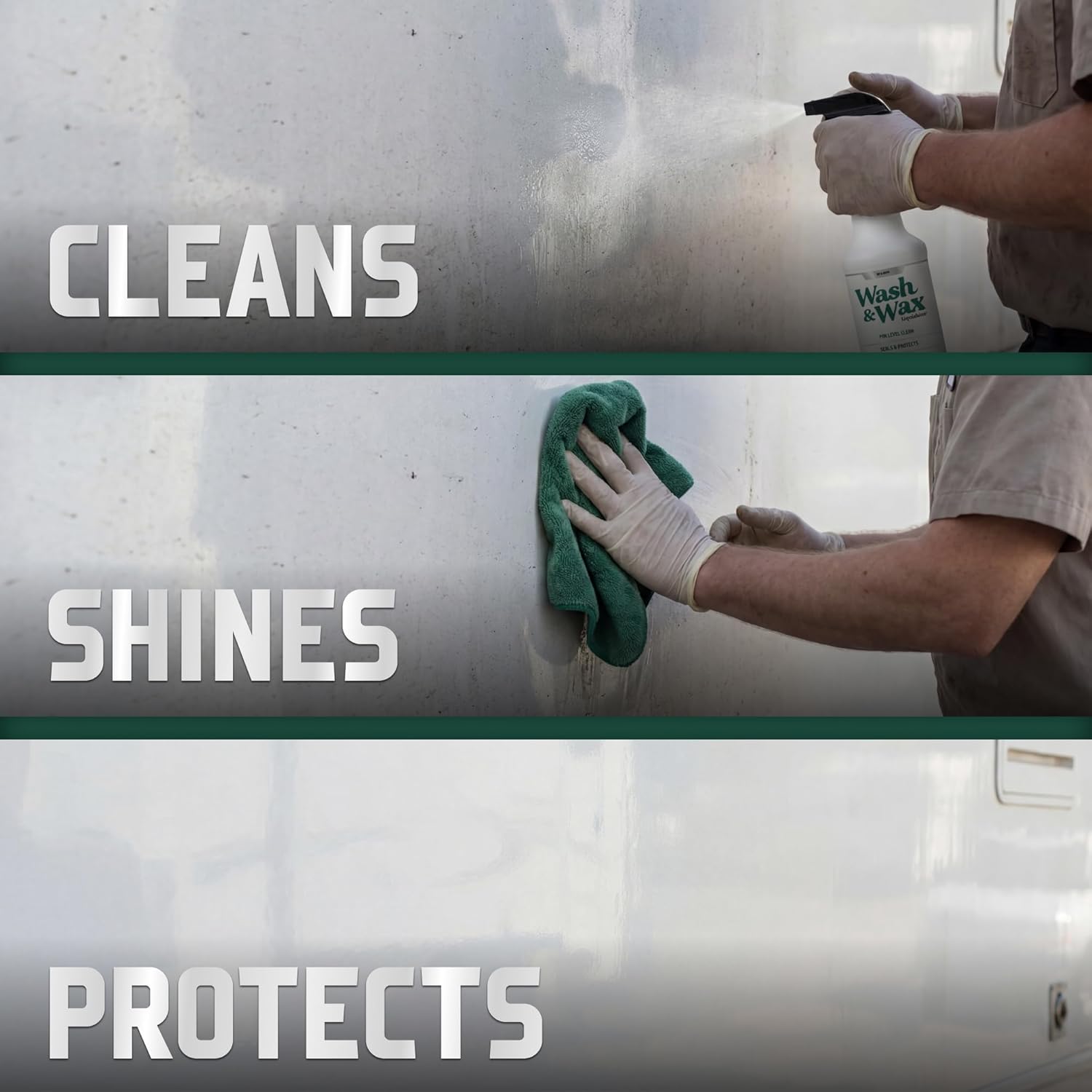 RV Complete Care Bundle, 4-Piece RV Exterior Cleaning Kit, Includes Wash & Wax, Bug & Tar, Black Streak & Roof Cleaner, Wet or Waterless Formula