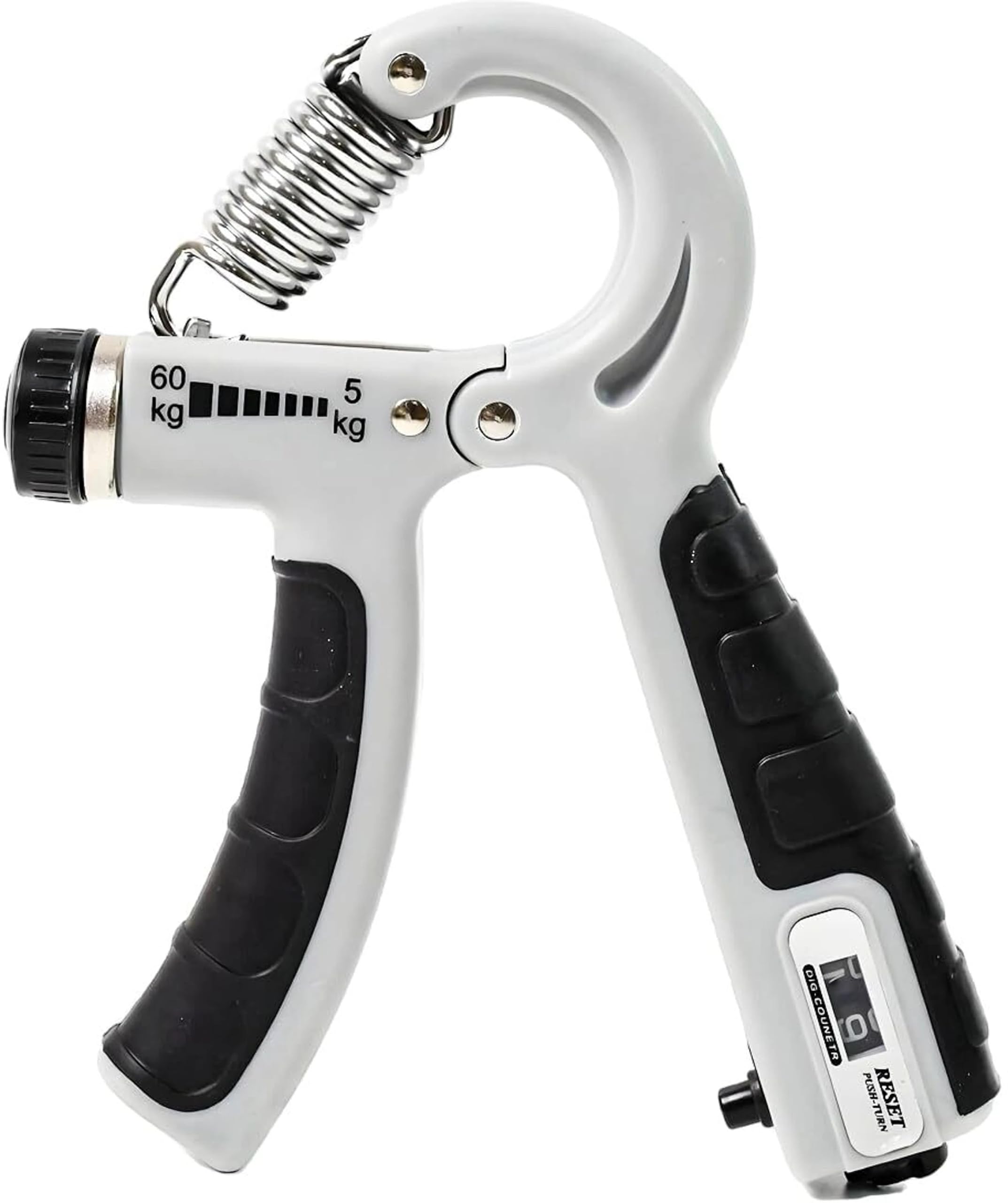 Adjustable Hand Grip Strengthener with Counter for Finger, Wrist, and Forearm Workout, Strength Training & Muscle Recovery, Resistance 5-60 kg (Grey)-image-26