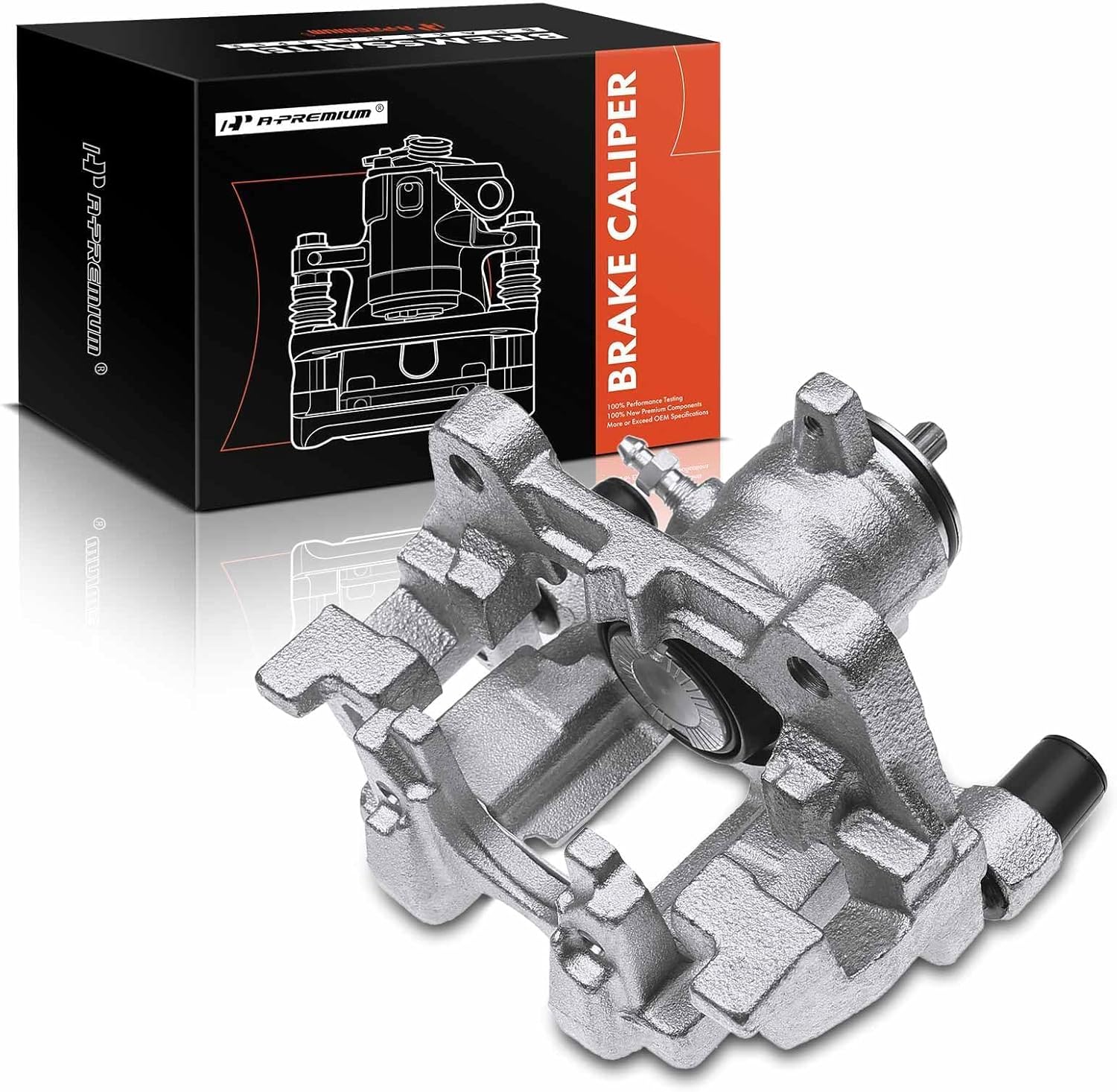 A-Premium Rear Disc Brake Caliper Assembly with Bracket Compatible with Select Ford and Lincoln Models - Fusion 2013-2020, Police Responder Hybrid, SSV Plug-In Hybrid, Continental, MKZ -Rear Right