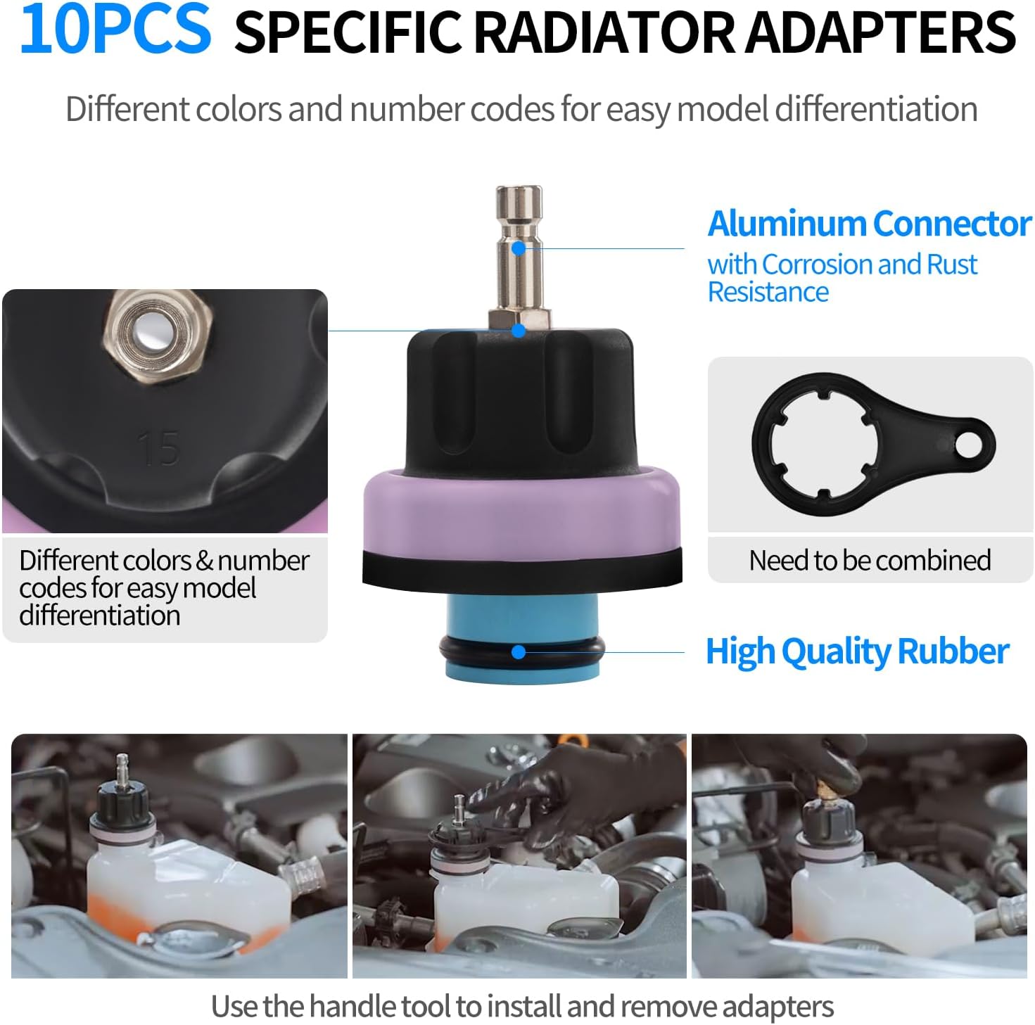 18PCS Coolant Pressure Tester Kit,Radiator Pump Pressure Tester Kit for Automotive Cooling System Water Tank Leakage Detection