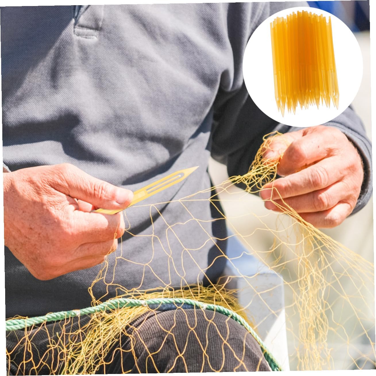 PLAFOPE 40pcs Fishnet Repair Shuttles Weaving Tools for Net Repair and Knitting Convenient Random Colors