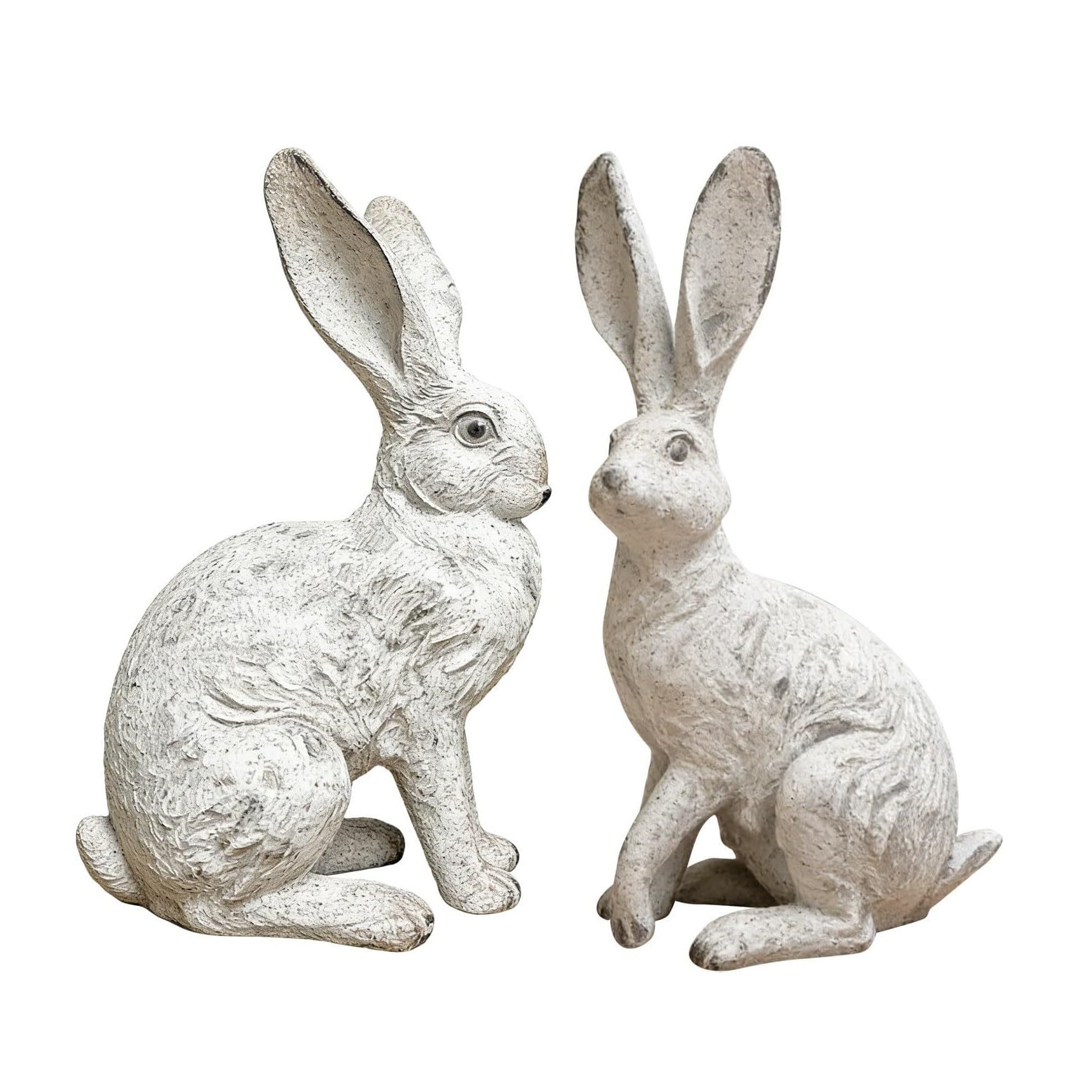 FriendshipHome Yard Art 2Pcs Garden Decor Yard Decorations Bunny Figurines Home Sculptures Resin Statues Lawn Gift