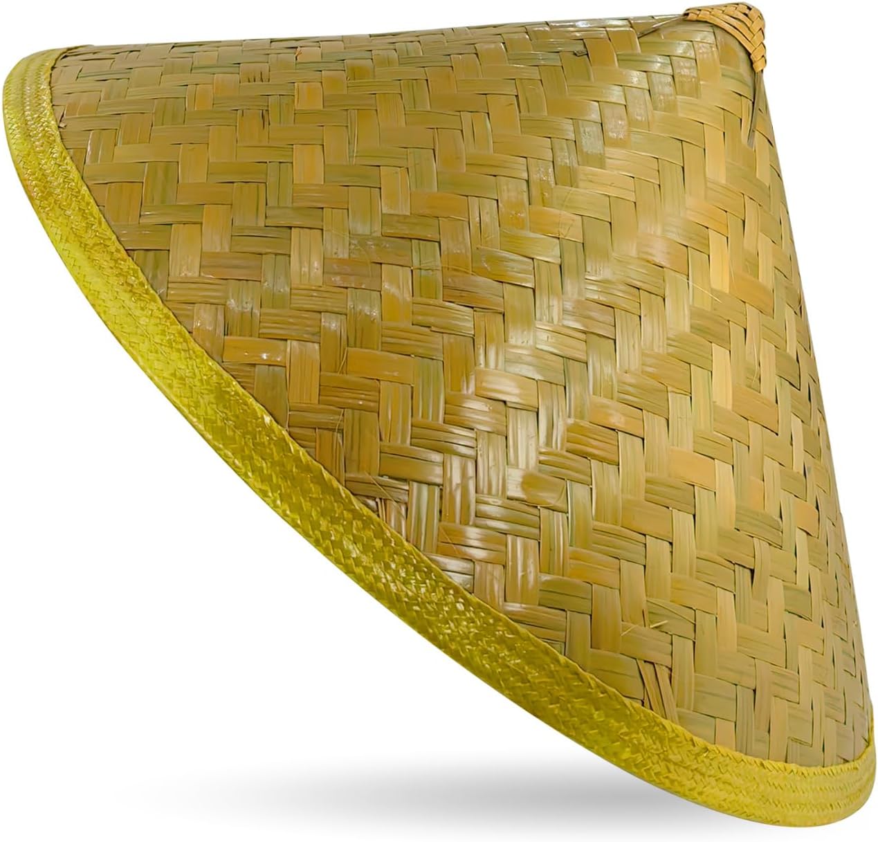 Straw Sun Hat for Women & Men, Wide Brim Beach Cap Bamboo Japanese Rice Farmer Design for Summer Gardening U-Y-YG-B1M
