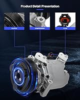 Vista 50 de ECCPP Compresor de CA 1997-2003 apto para Mitsubishi Montero Sport 3.0L 1999-2004 para Mitsubishi Montero Sport 3.5L Compresor de aire acondicionado