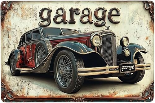 Letreros de metal vintage para automóvil, arte de pared rústico para decoración retro y clásica, para bar, cueva de hombre, oficina, garaje, póster