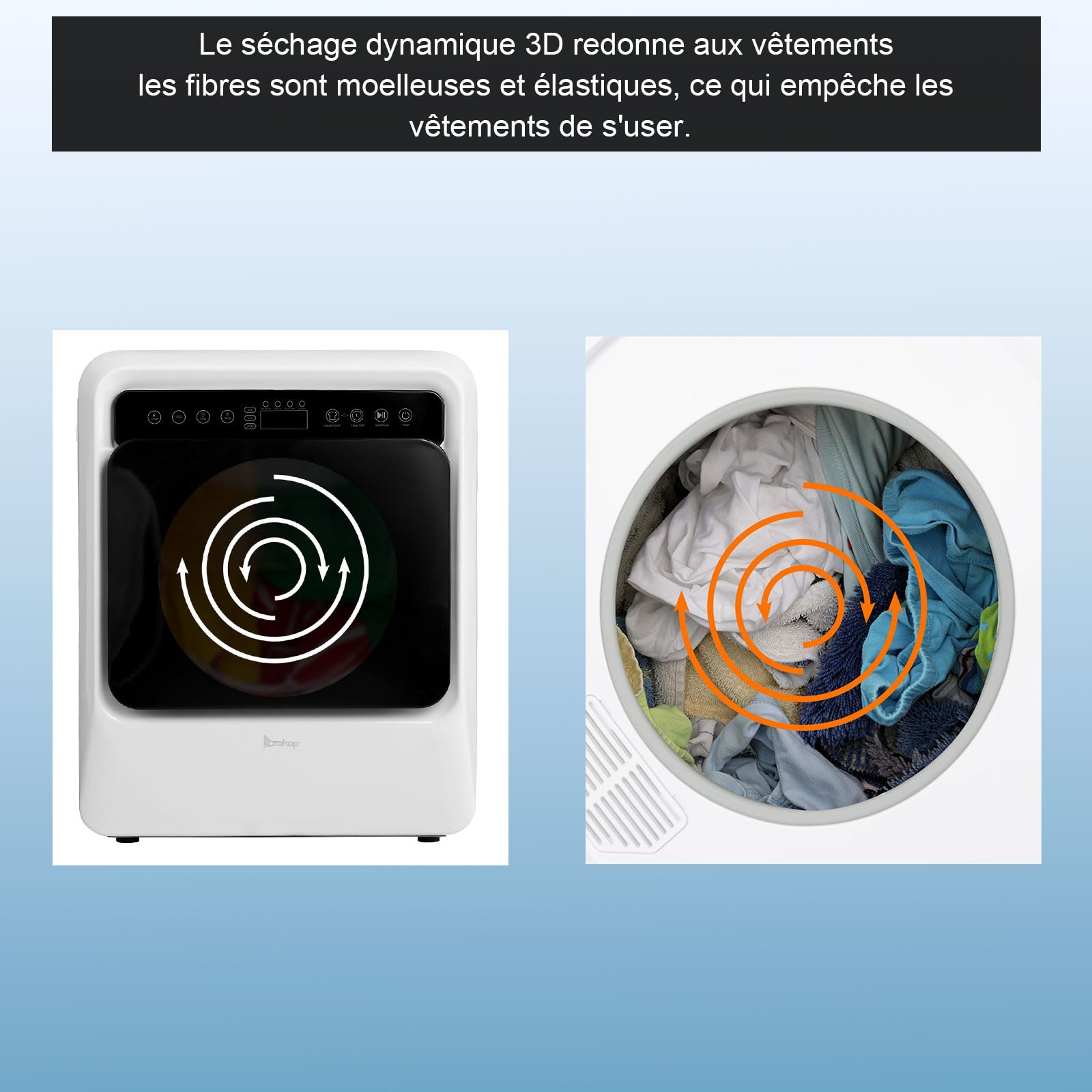LEADZM Mini Seche Linge Electrique 3 kg (GDZ40-418E)
