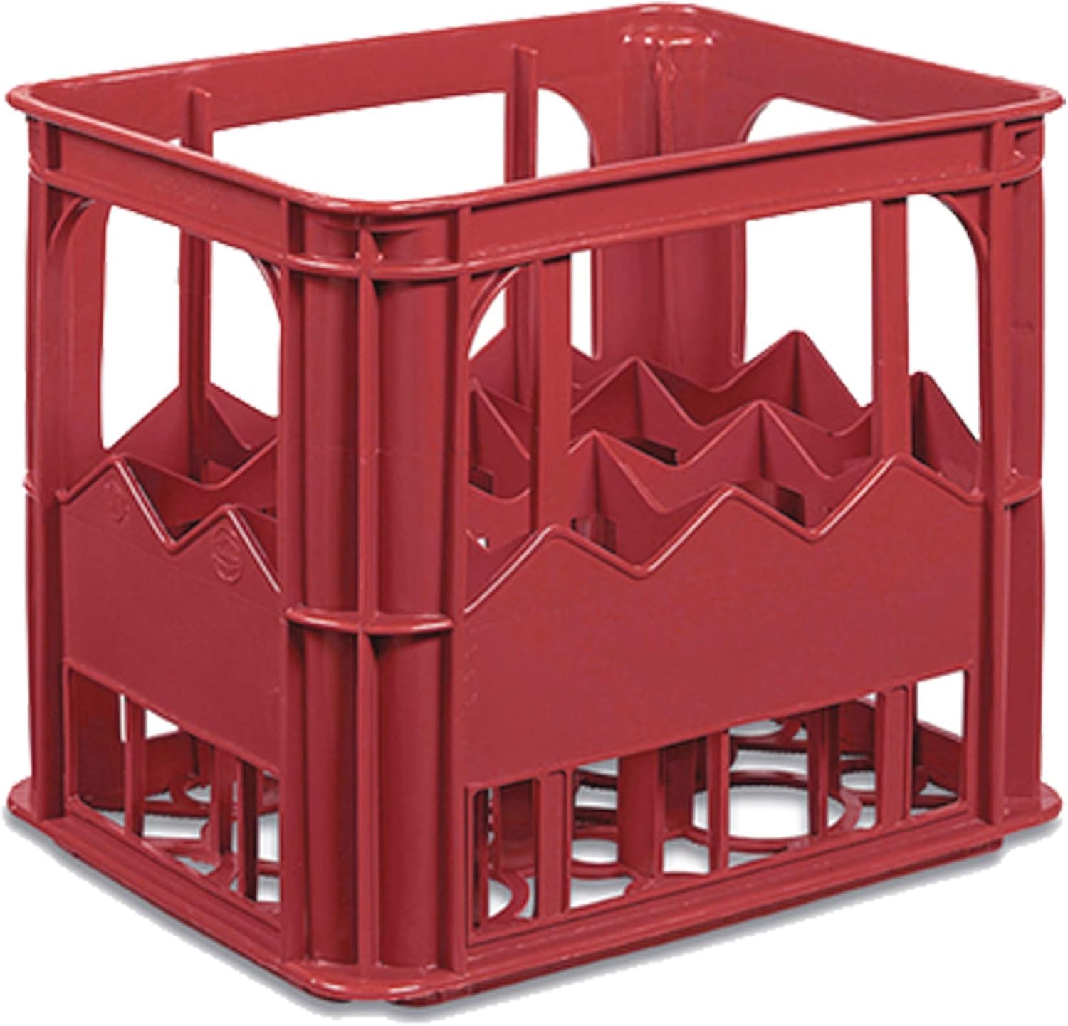 Set 3 Cassette Cassetta Portabottiglie in Plastica Rossa – 12 Posti per Bottiglie da 1 Litro – Impilabili e Resistenti