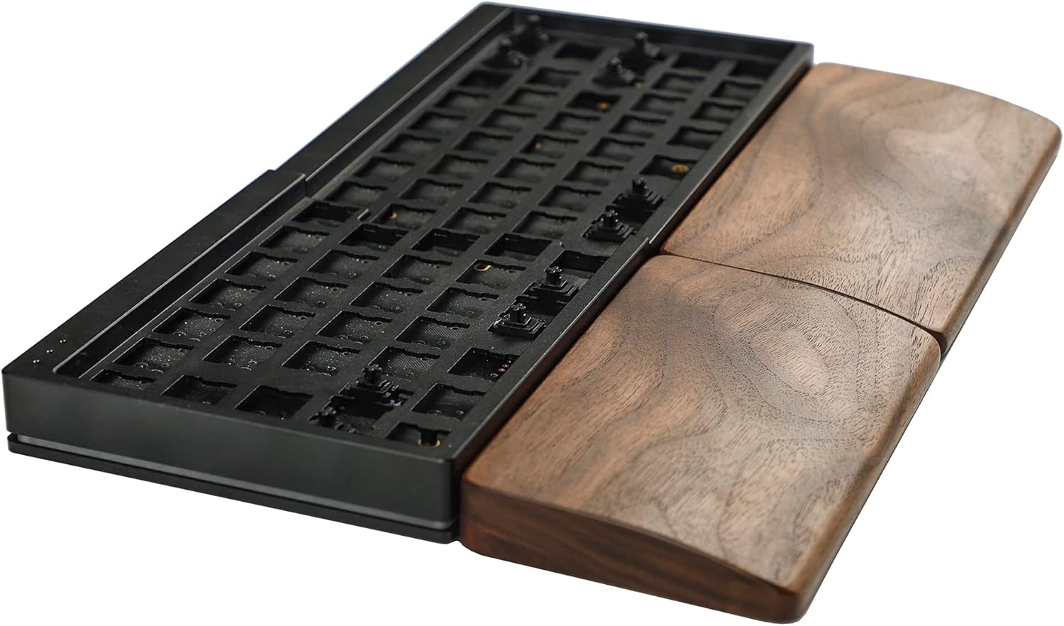 Split 64 Wood Solid Wooden Walnut Split Keyboard Wrist Rest