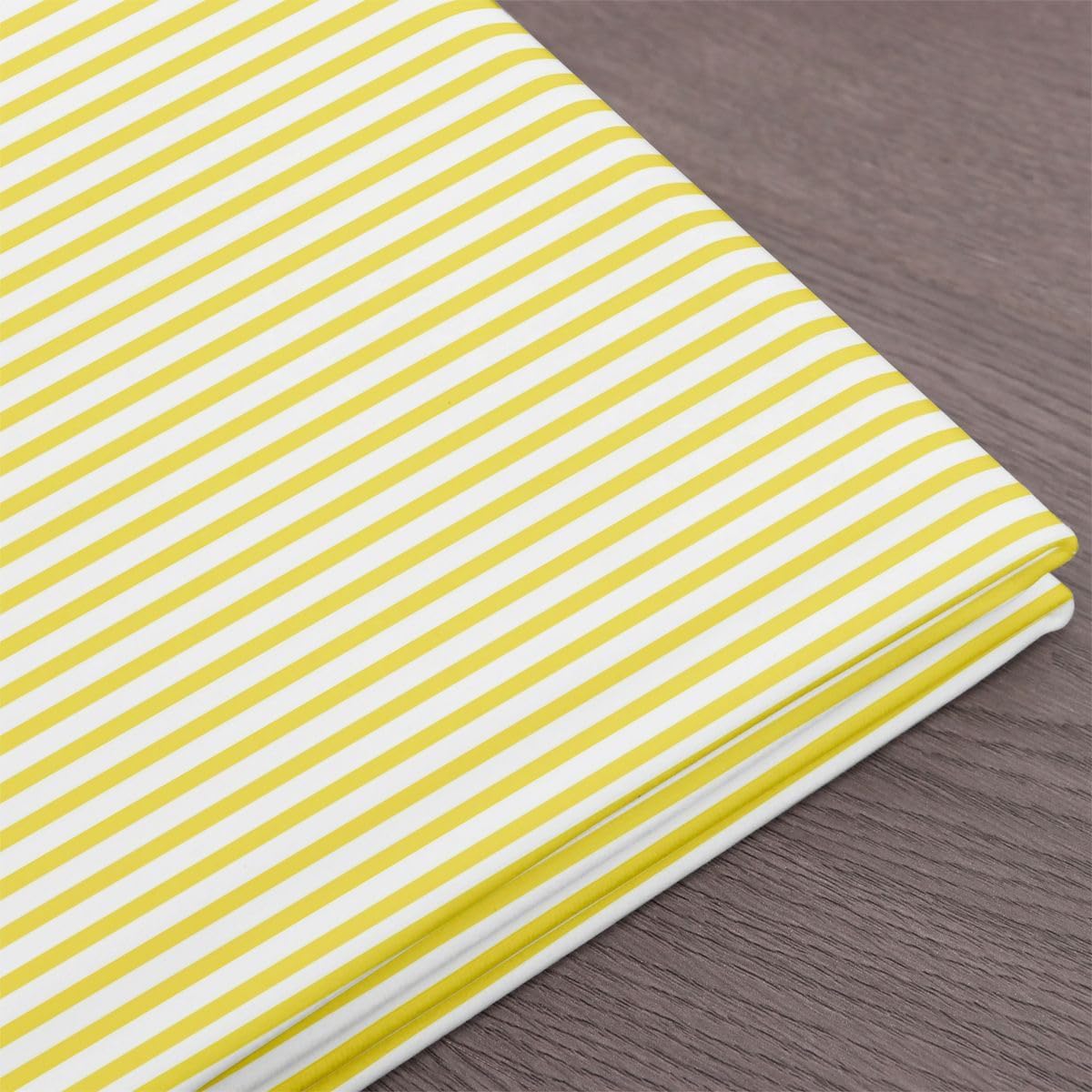 Striped Craft Fabric No Stretch,Stripe Line Splicing Soft Polyester,Geometric Fashion Minimalist Washable Material for Handmade Supplies,Cute Yellow 1 Yard Pre-Cut,36" L x 59" W image 3