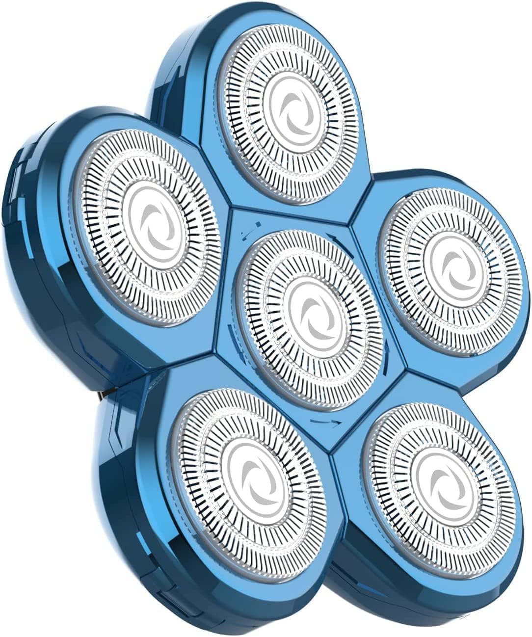 Kibiy Maquinilla de Afeitar para Cabeza Calva - Afeitadora de Pelo para Hombre Con 7 Cabezales Magnéticos - Impermeable IPX7 Con Indicador