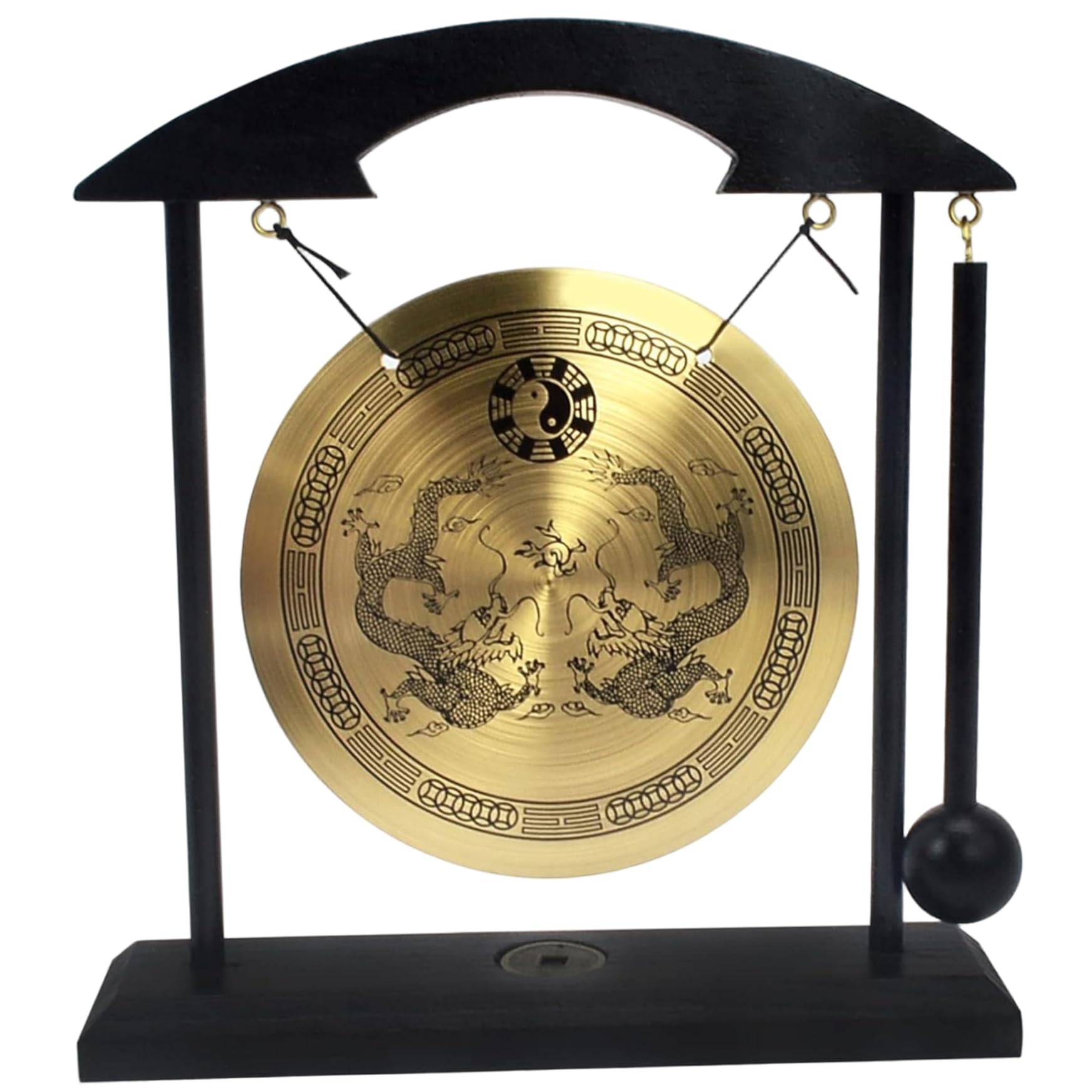 Desktop Gong 7.87x7.28x1.89 Ornamenti per Gong di Ottone Piccoli Decorazioni Creative Feng Shui per casa, Ufficio, Camera da Letto, Soggiorno, Ingresso