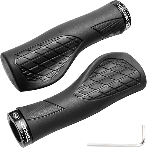 Vista 110 de Empuñaduras de manillar de bicicletas, empuñaduras ergonómicas de aluminio para bicicleta, vibraciones de amortiguación, empuñaduras de manillar