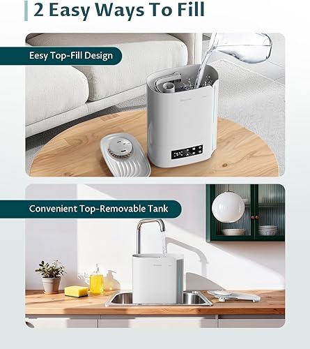 Miniatura 7 de BREEZOME Humidificadores de 6L para dormitorio, habitación grande y difusor de aceite esencial, humidificadores ultrasónicos de niebla fría de