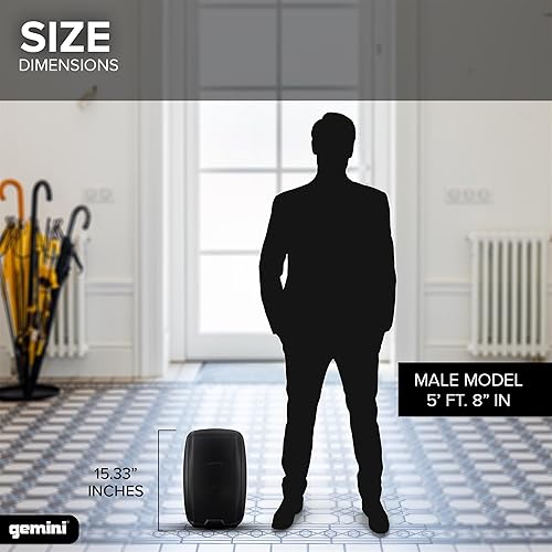 Miniatura 2 de Gemini - Altavoz PA Bluetooth de 8 pulgadas y 500 W con enlace TWS, entradas USBSDFM, entradas XLRRCAAUX, canales de micrófono y guitarra, altavoz