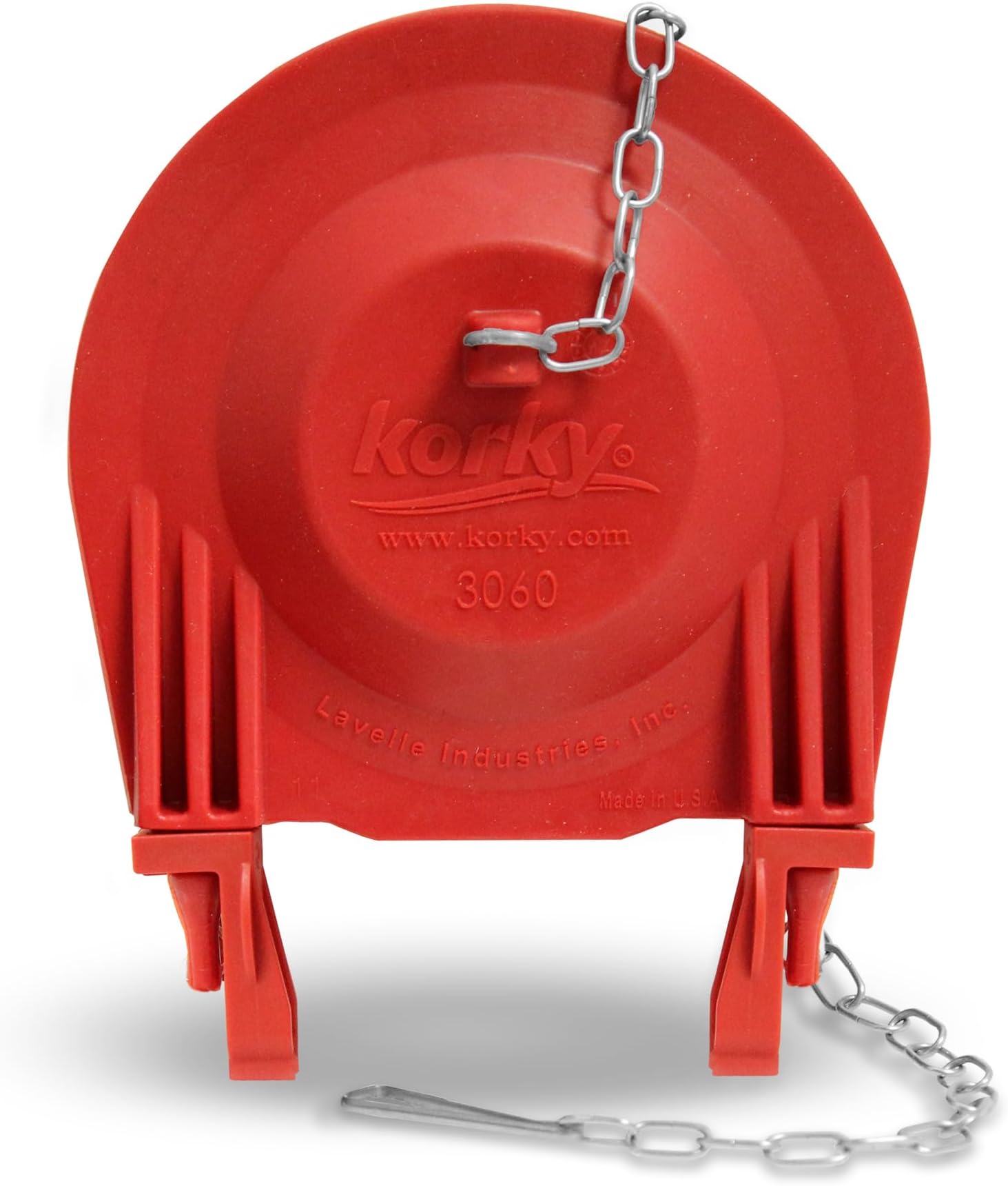 3060BP Universal Toilet Flapper Replaces Most Large 3-Inch Flappers - Long Lasting Rubber - Easy to Install - Made in USA, Red