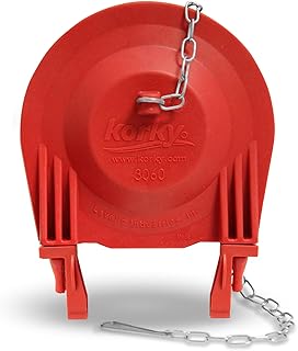 Korky 3060BP Universal Toilet Flapper Replaces Most Large 3-Inch Flappers - Long Lasting Rubber - Easy to Install - Made in USA, Red