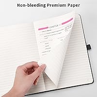 Vista 6 de RETTACY Cuaderno rayado, 192 páginas numeradas, tamaño A5 mediano (14.5 x 21 cm), para hombres y mujeres, para hacer diario, escritura, trabajo