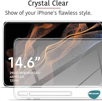 Microsonic Samsung Galaxy Tab S9 Ultra X910 için Kılıf Transparent Soft [Galaxy Tab S9 Ultra X910 ile Uyumlu Kılıf - Şeffaf]