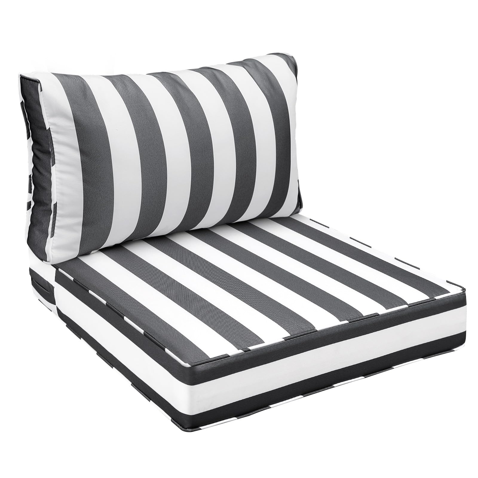 AAAAAcessories Outdoor Chair Cushions, 25.5 x 25.5 x 5 + 13.5 in, Set of 1