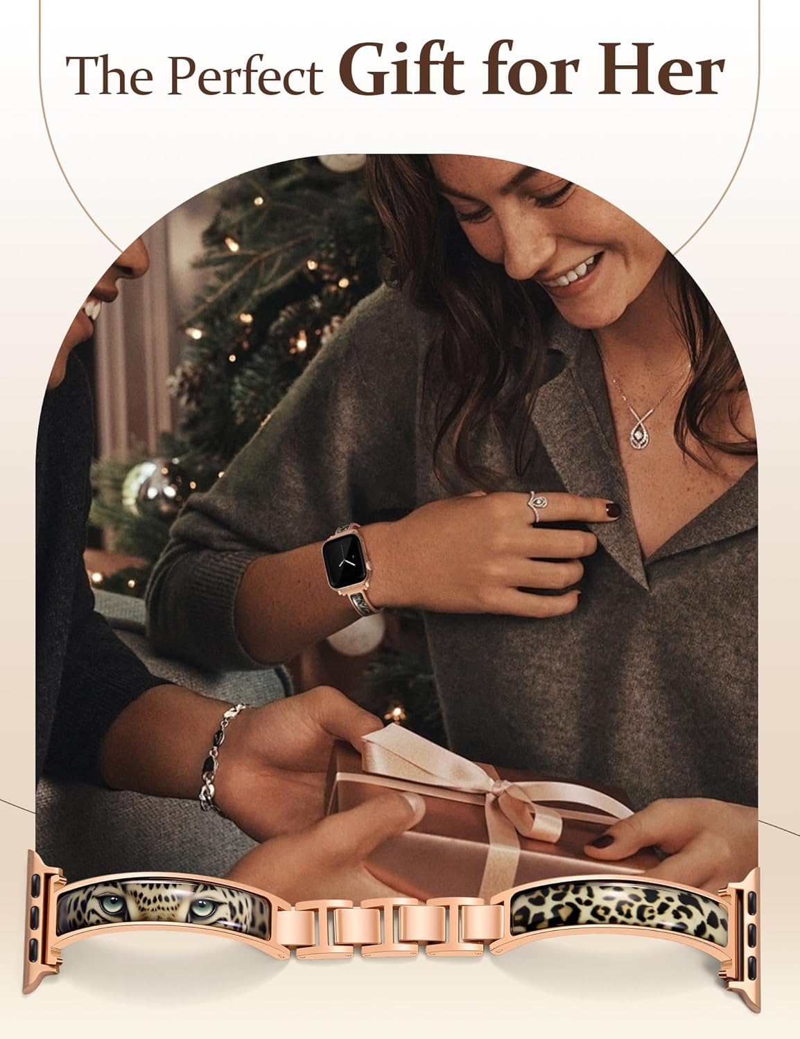 Rose Gold Slim Watch Bands for Women Compatible with Apple Watch 38mm 40mm 41mm 42mm (S10/11)Designer Dressy Bracelet Thin Metal Strap Adjustable for iWatch Series 11/10/9/8/7/6/5/4/SE 3/2/1 - Image 6