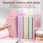 SUNEE 3 Ring Binder 1 Inch 1 Pack, Clear View Binder Three Ring PVC-Free (Fit 8.5x11 Inches) for School Binder or Office Binder Supplies, Pink Binder