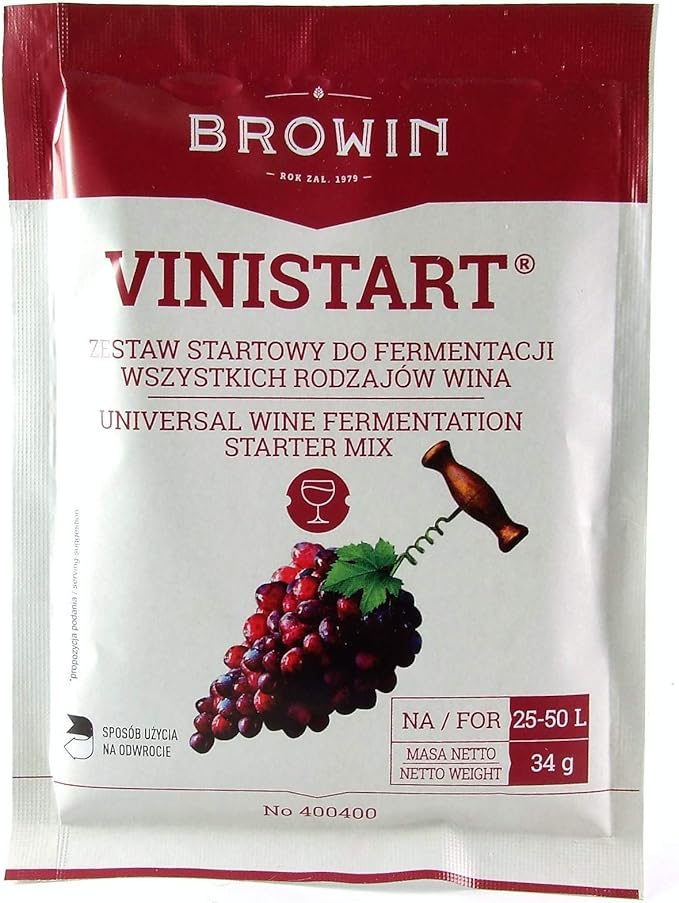 Wine Yeast Set 34g VINISTART Yeast + Nutrient + Vitamin B1 Home