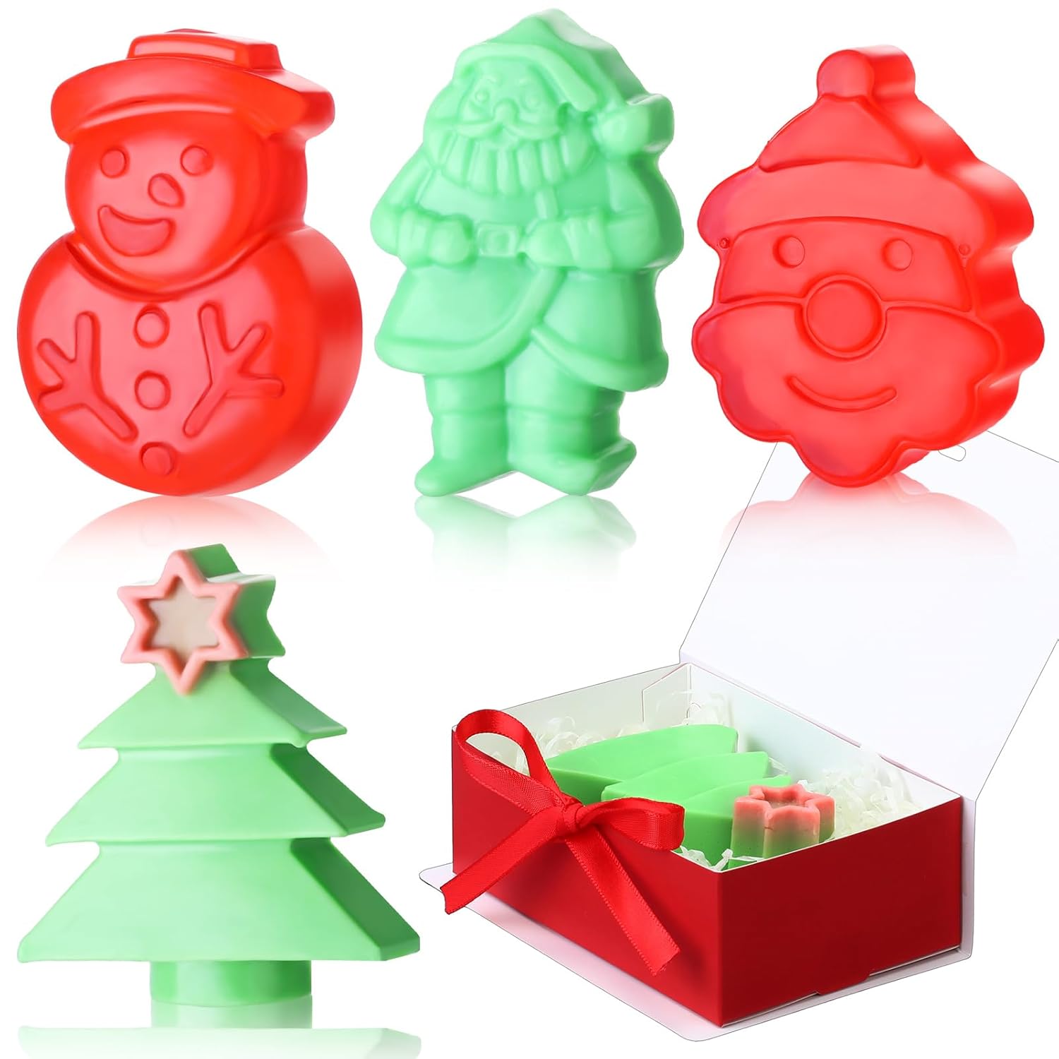 Demissle 4 Pcs Christmas Soap Bar Gift Set Christmas