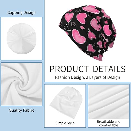 Miniatura 10 de LAIPUTER Gorro de punto de quimioterapia cerrado estándar, holgado, holgado, con calavera, para mujeres y hombres