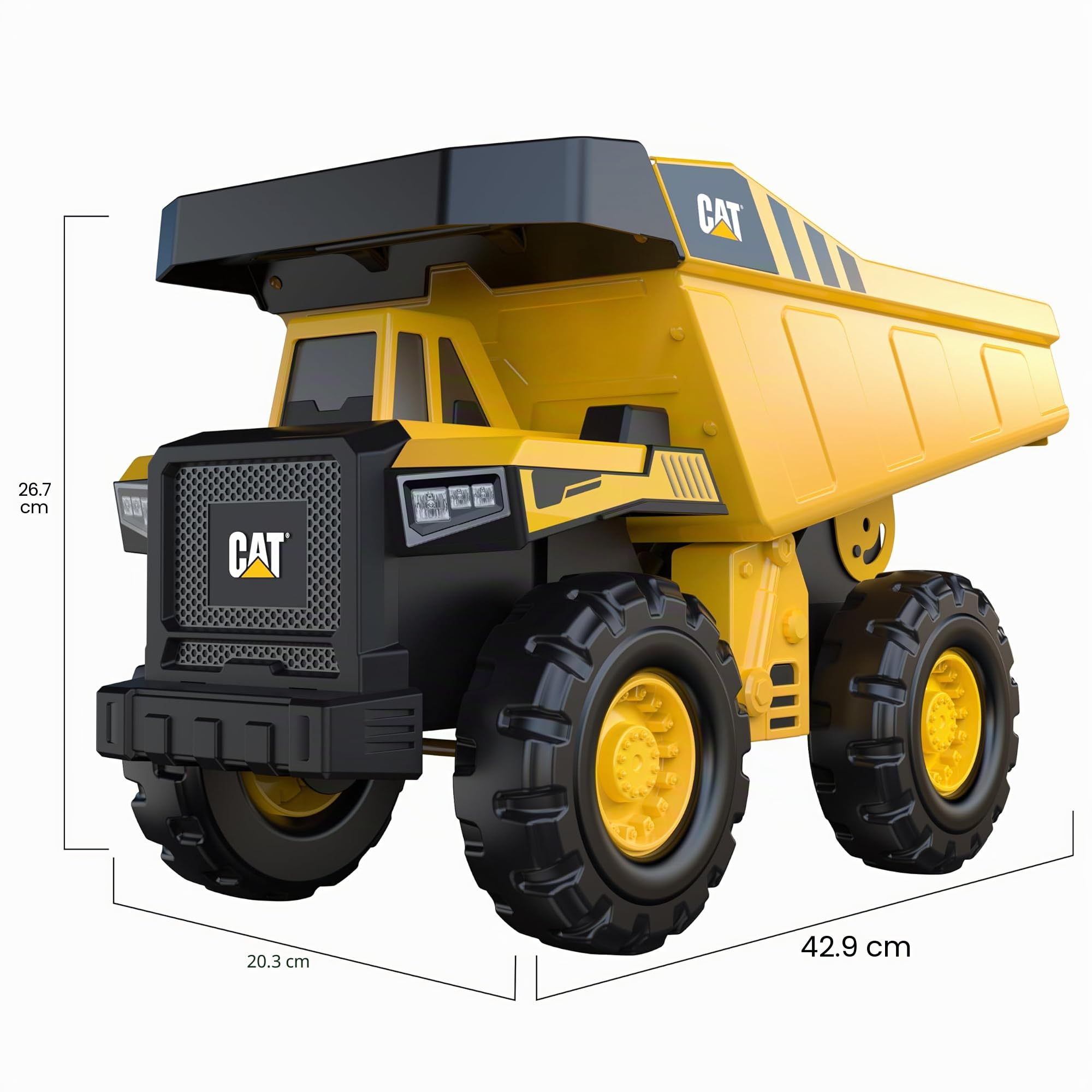 CatToysOfficial Cat Construction - Camión volquete de Juguete de Acero de 16 Pulgadas con Ruedas extragrandes | A Partir de 3 años, Regalos y Juguetes al Aire Libre, vehículos de acción para niños