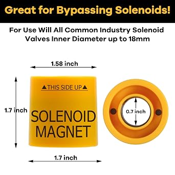 2 PSC - Solenoid Magnet, Solenoid Valve Magnet Tool #TLMKC, Solenoid Valve Troubleshooting Magnet 18 mm Tool, Fits All Common Industry Valves
