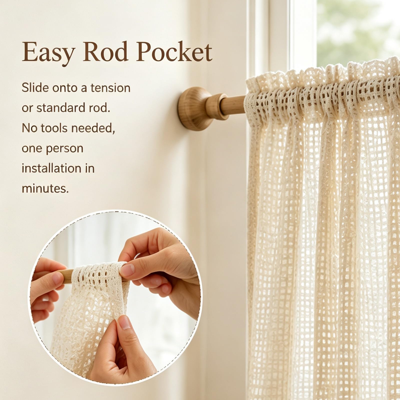 Generico Tenda A Vetro, Tendina Cucina Corta, Lino Cotone for Privacy | Tenda A Vetro, Lino Cotone Con Luce Filtrata E Privacy for Finestre
