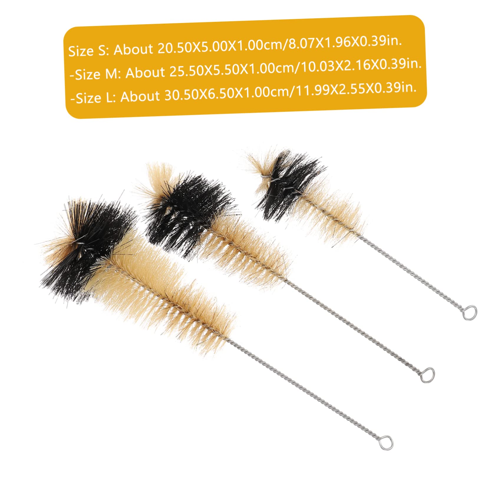 NOLITOY 6Pcs Flask Brush with Ergonomic Iron Handle for Lab Chemical Equipment Durable Pig Hair Bristles for Removal Science