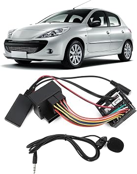 Flylin Bluetooth AUX Music Adapter 12-Pin Bluetooth AUX IN Music Cable Module with Microphone Microphone Hands-Free Kit Compatible with Volkswagen Skoda RCD210 RCD310 RCD510 RNS510 Car Radio