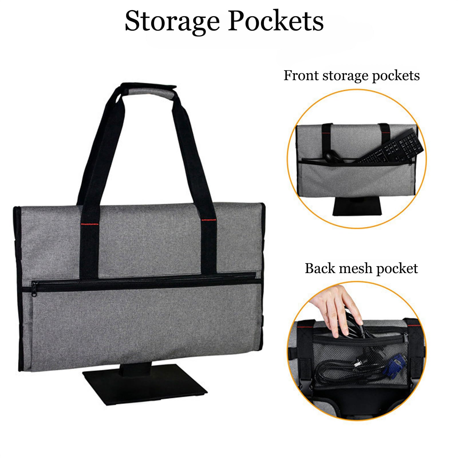 iFCOW Tragetasche für Desktop- Computer, 24 Zoll tragbare Desktop- Computer- Aufbewahrungstasche Monitor- Staubschutz mit Handgriff Strap