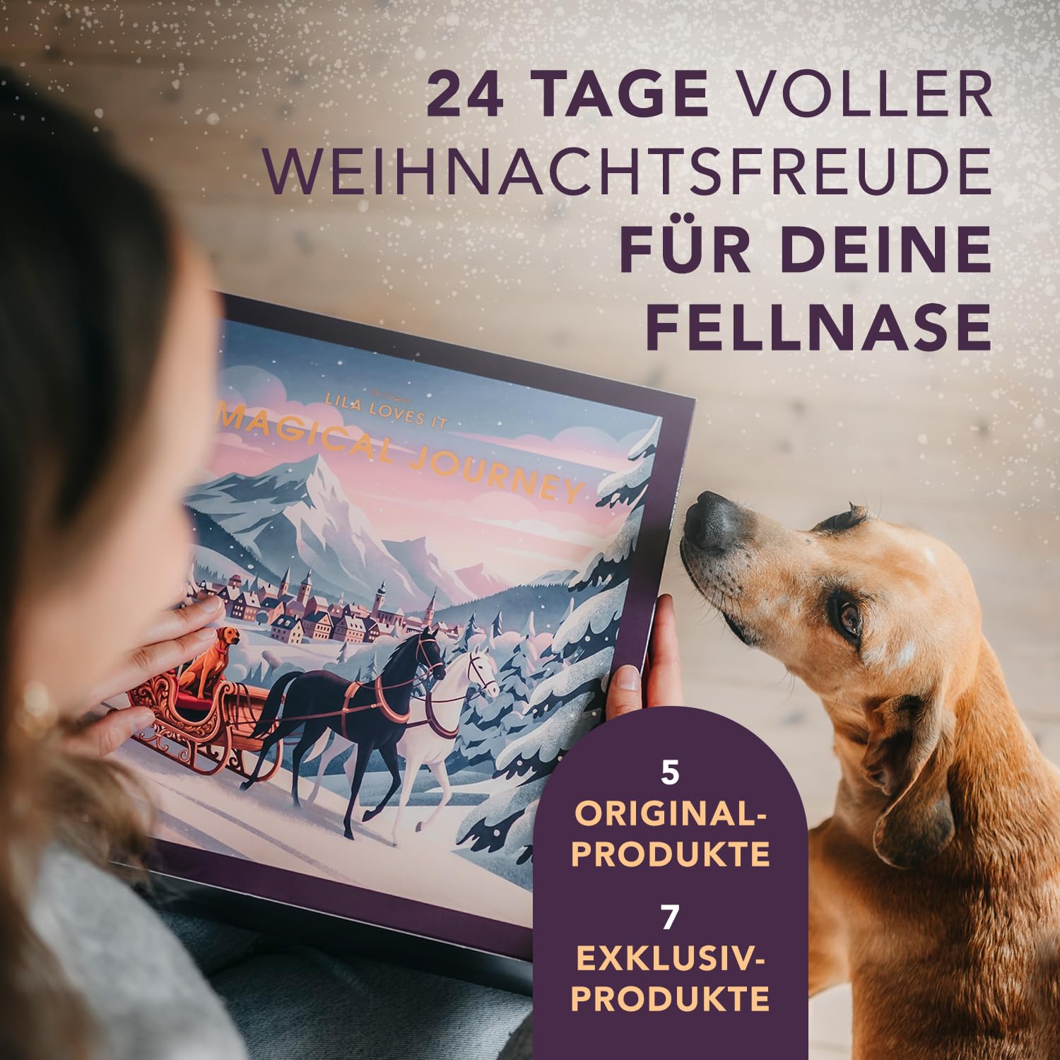 Adventskalender 2026 für Hunde und Welpen – Premium Hundeadventskalender mit 24 Türchen, Hundeleckerlis, limitierten Produkten und Klassikern von LILA LOVES IT