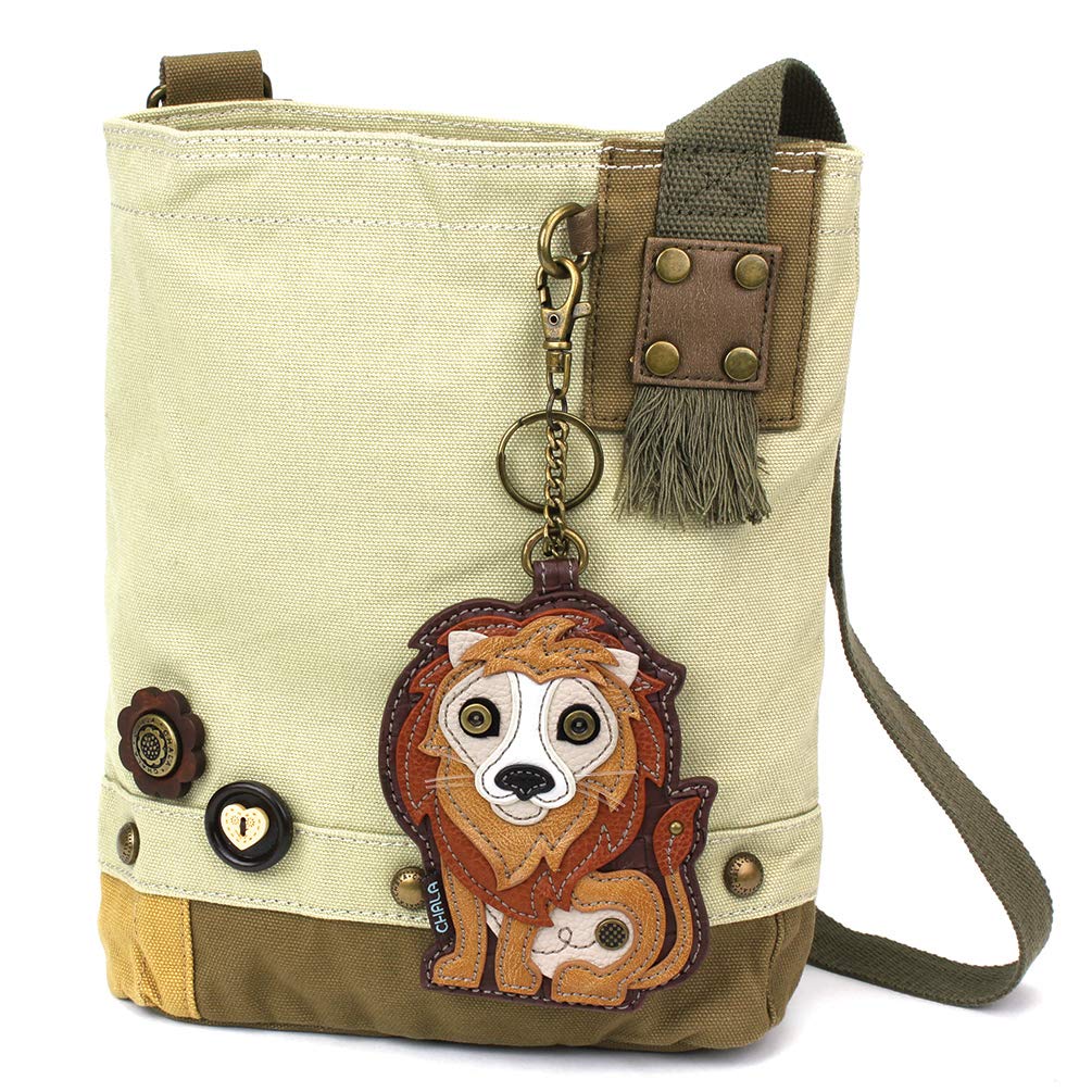 CHALA Patch Cross-Body Women Handbag, Canvas Messenger Bag Olive, Metal Charming Cross - Oliv, Medium — view 123