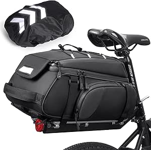 Borsa Da Bicicletta YPC Voyager 65L Impermeabile - 3 In 1: 2 Borse Laterali + Zaino, Nero - 5