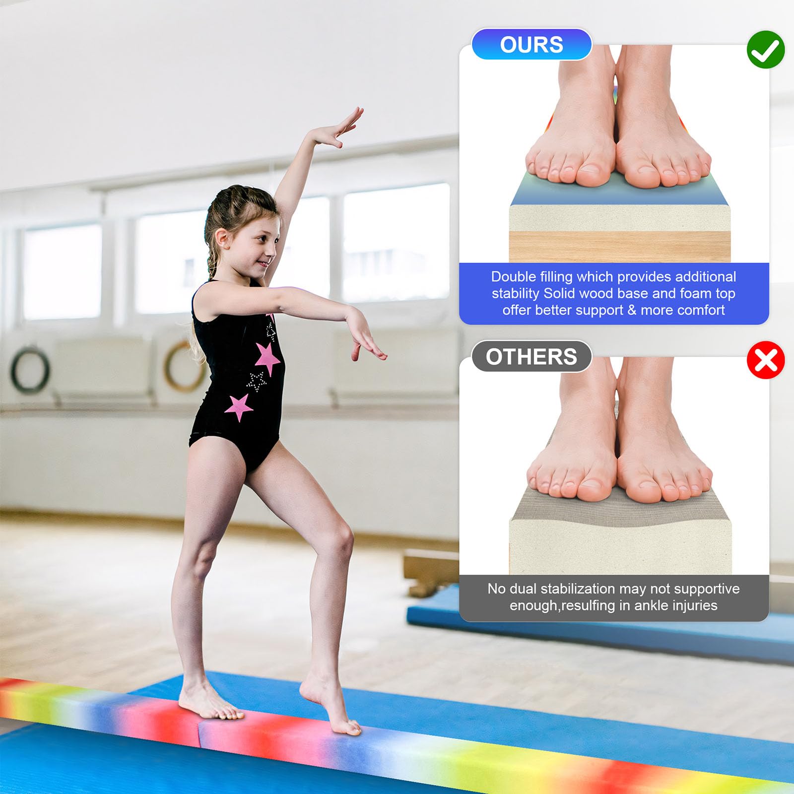 Trave Di Equilibrio Per Ginnastica Regolabile - Pieghevole E Senza Attrezzi - Per Bambini E Ragazze - Foto 5