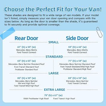 ZATOOTO Van Bug Screen Magnetic Side Sliding Door Van Mesh Screen Curtain Easy to Install and Remove, Universal Magnetic Fly Screen for Mercedes Sprinter Motorhome Campervan, 83(H) x 59(W)