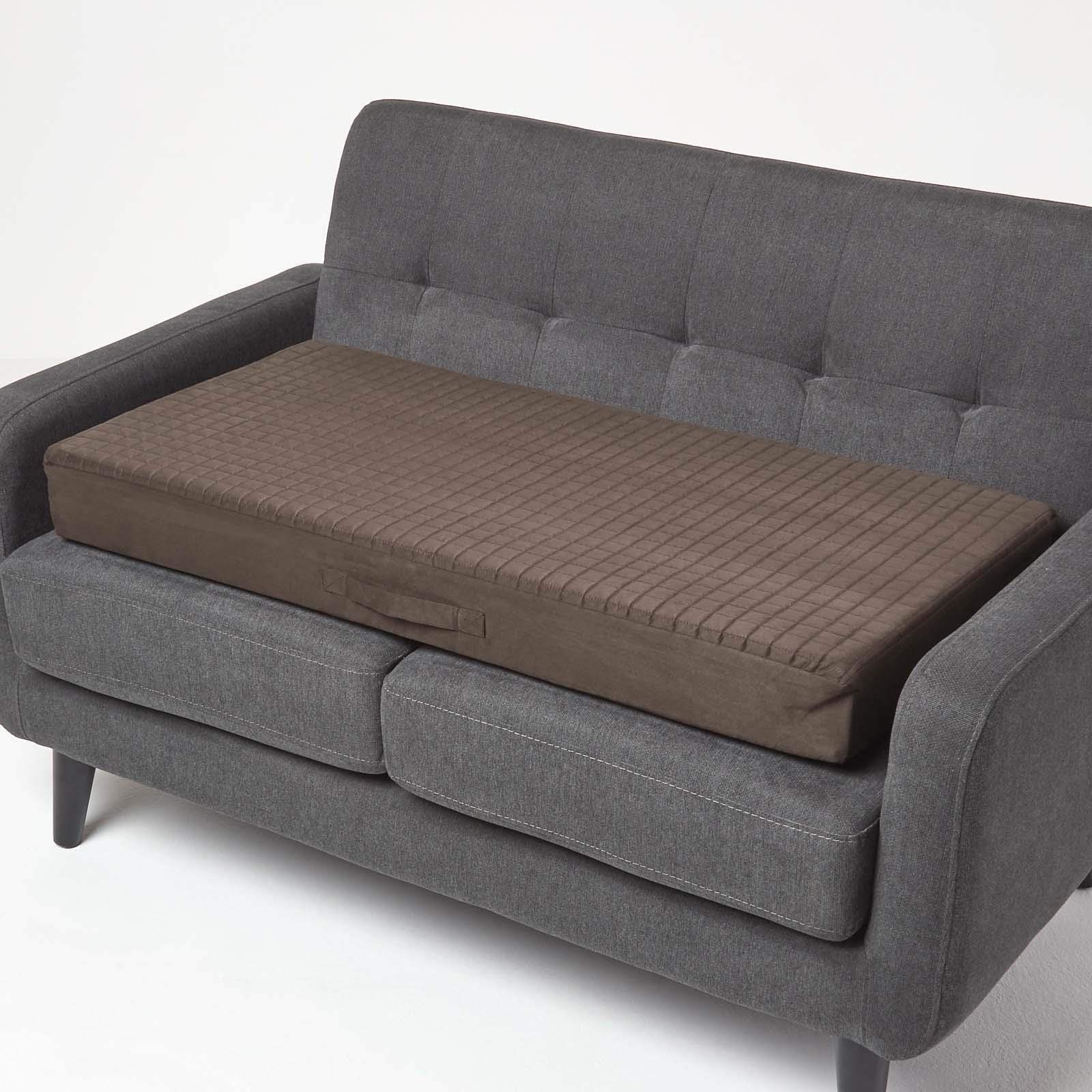 Homescapes Unisex Chocolate Suede Orthopaedic Foam Seater Booster Cushion In Size 2