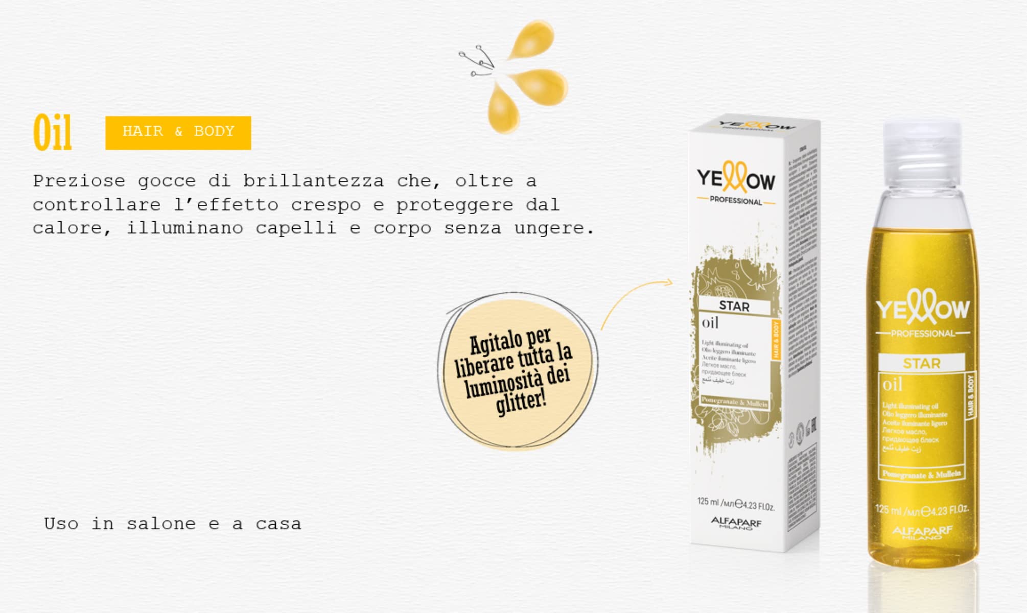 Star Oil Hair & Body - Lekki Olej Rozjaśniający - 125 ml - Yellow Professional