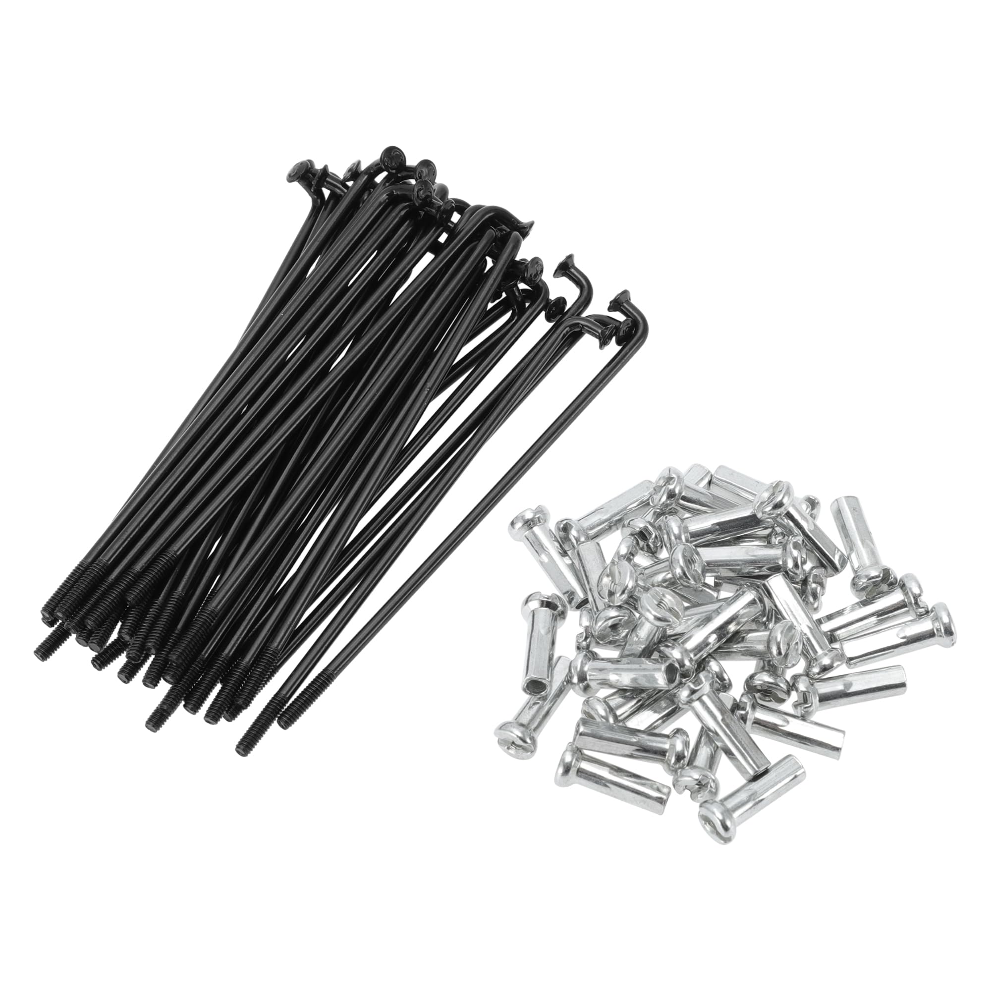Motoforti Universal Bicycle Spokes Bike Wheel Spokes 14G 74mm Length Carbon Steel Black 1 Set