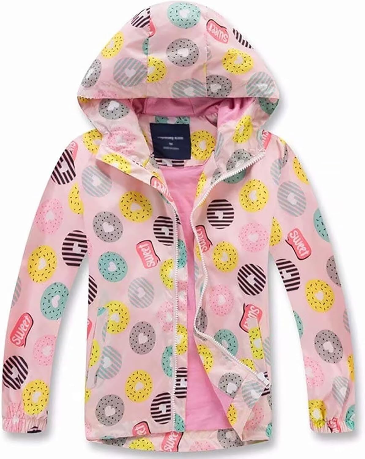 Girls Boys Rain Jackets Lightweight Waterproof Raincoat Outdoor Hooded Breathable Windbreakers for Kids