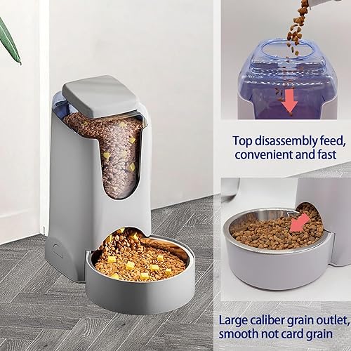 Miniatura 4 de Alimentador automático por gravedad para perros, 2.8 L, dispensador de agua y comida de 4 litros con cuenco de acero inoxidable para cachorros